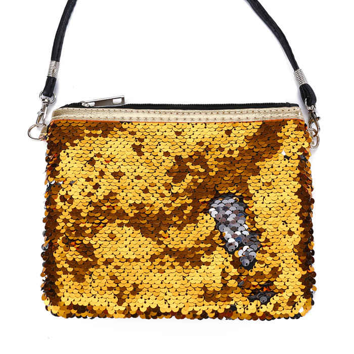 Bolso pequeño de lentejuelas para mujer, bandolera de hombro con de sirena, para el día a la ,: gold