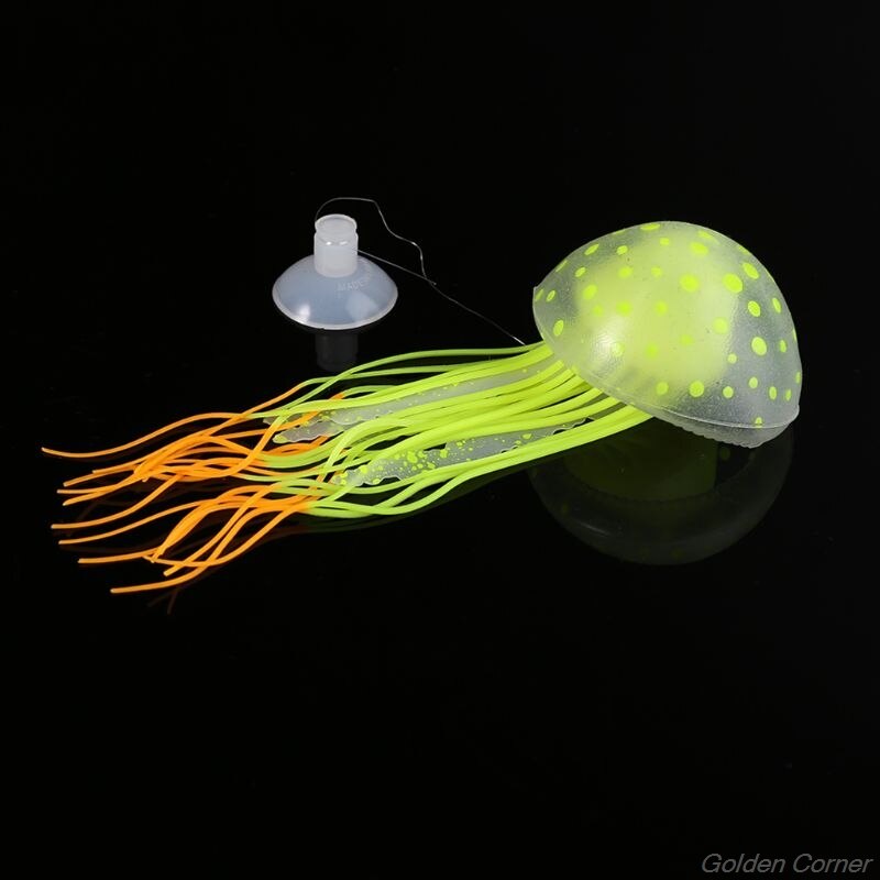 Decoração para aquário, fluorescente, água-viva, tanque de peixes, autêntico, simulação, trompete, decoração d10 20, dropshipping