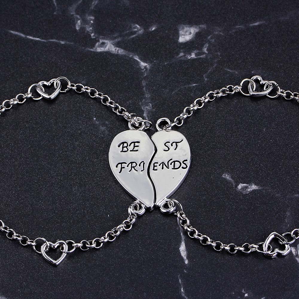 Charm 2 stks/paar Beste Vrienden Armbanden Goud Zilver Kleur Puzzel Hart Armbanden Vriendschap Sieraden Voor Vrouwen Meisjes Accessoire