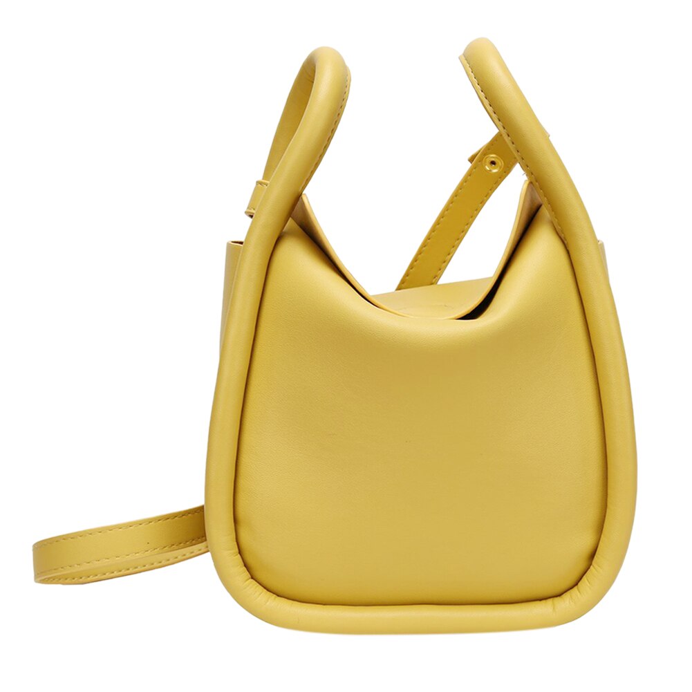 Vrouwen Emmer Schoudertas Pu Leer Dame Effen Kleur Casual Crossbody Messenger Handtas Totes Crossbody Handtas: YELLOW