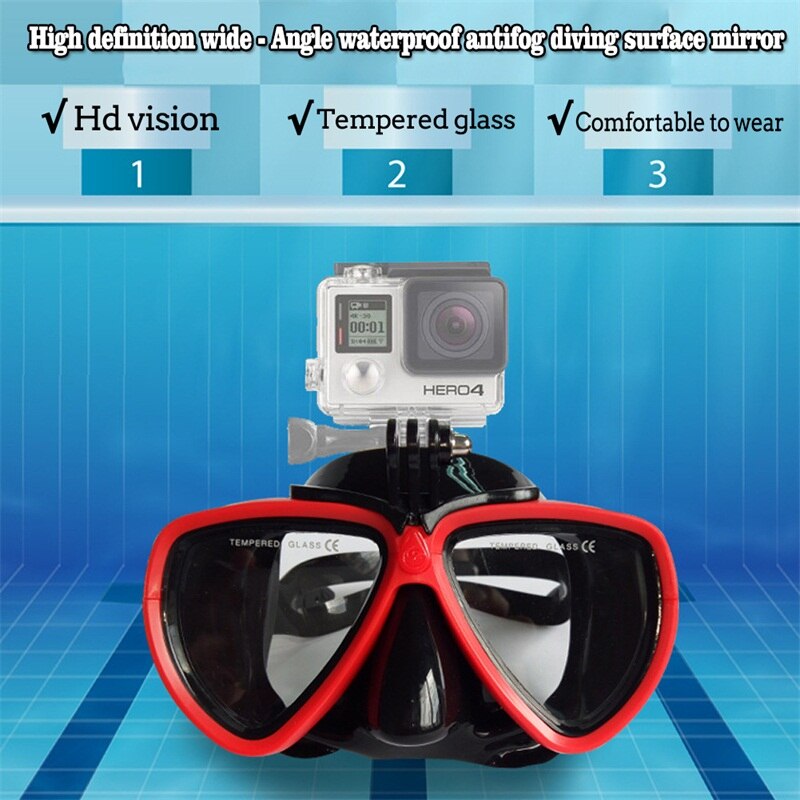 Duikbril Masker Sport Scuba Met Onderwater Camera Mount Gehard Glazen Masker Apparatuur HT15-0024