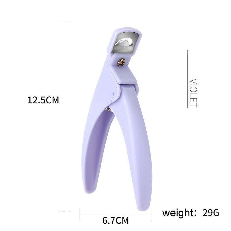 Coupe-ongles carré/rond/français, 1 pièce, coupe-ongle U Word, faux ongles Macaron, outils de manucure à faire soi-même: violet