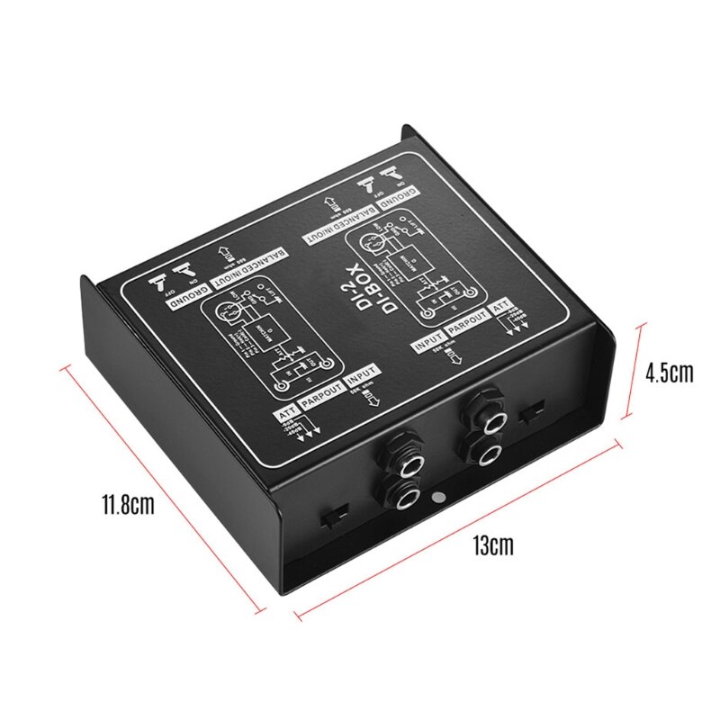 DIRECT BOX Dual-Channel Passive DI-Box Direct Injection Audio Box Balanced & Unbalance Signal Converter