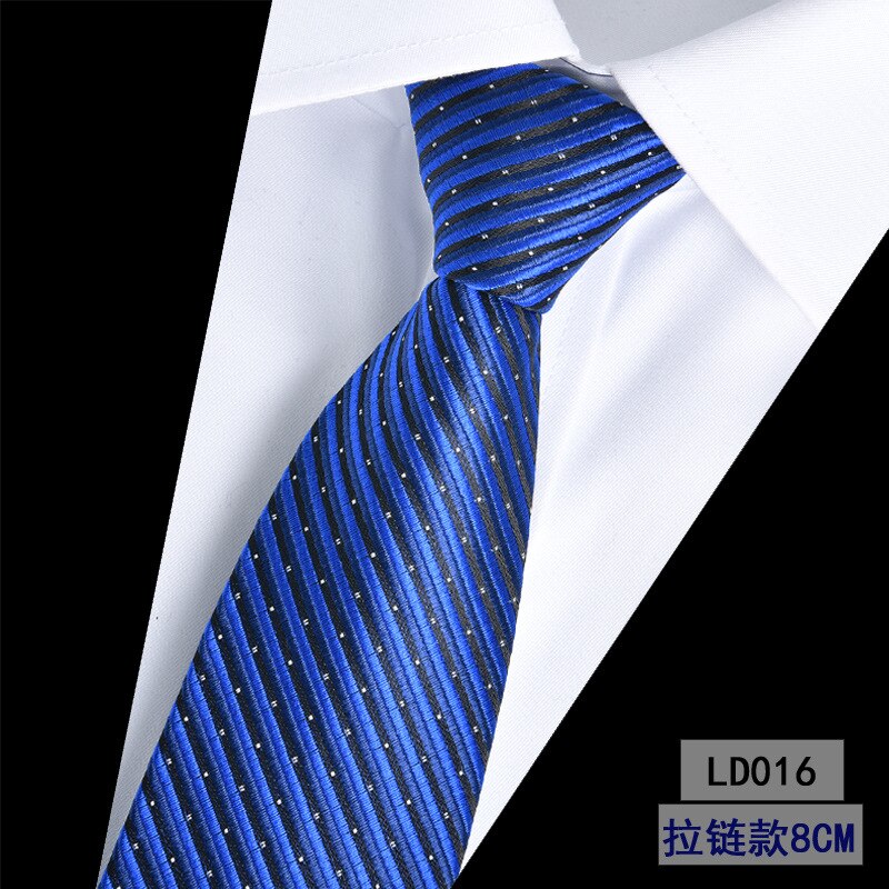 Cravatta con cerniera da uomo pigra 8CM cravatta a righe articoli tutto'ingrosso per le imprese: LD016