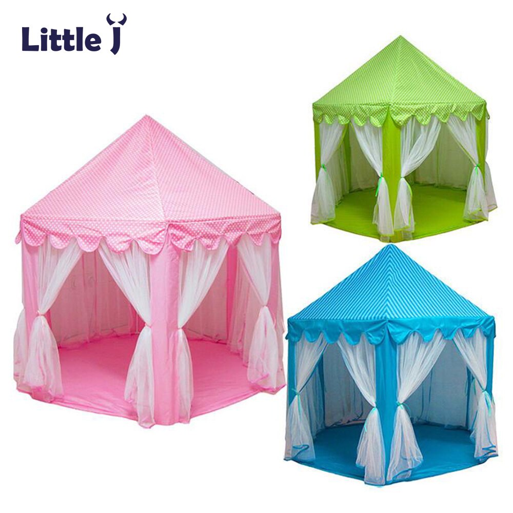 Wenig J Tragbare Kinder Spielzeug Spielen Zelte Mädchen Prinzessin Rosa Schloss Kinder Außerhalb Garten Falten Zelt Bälle Pool Spielen Lodge