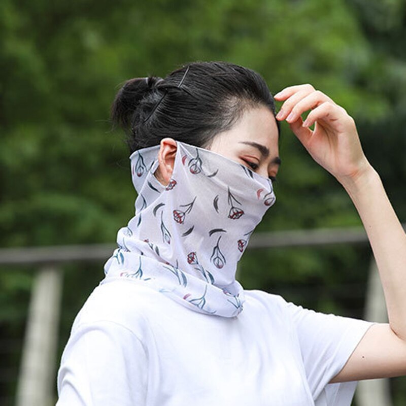 Summer Sunscreen Ear-Hanging Face Bandana Sun Protection Face Cover for Women Men Outdoors Activity LDF668 One Size