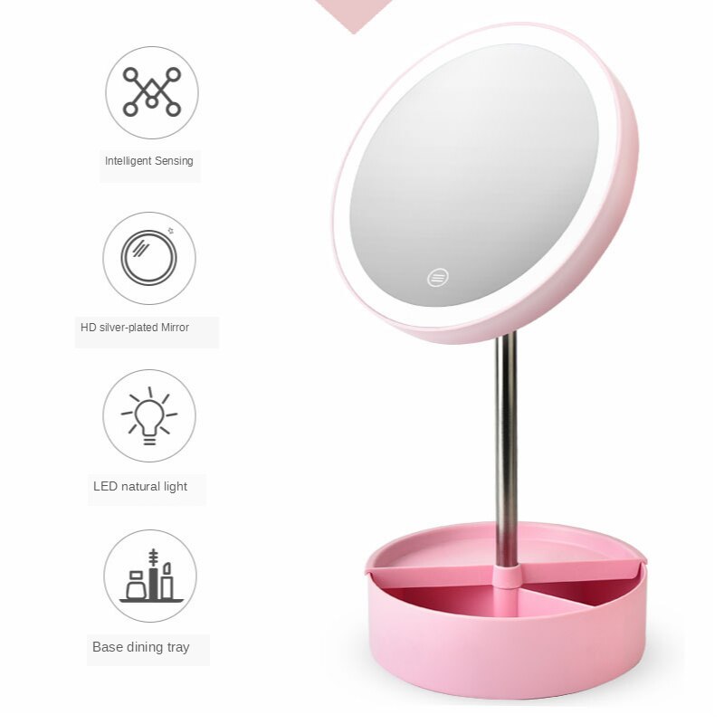 B0117s desktop smart tint spejl desktop led selvlysende modtage makeup spejl aktivitet