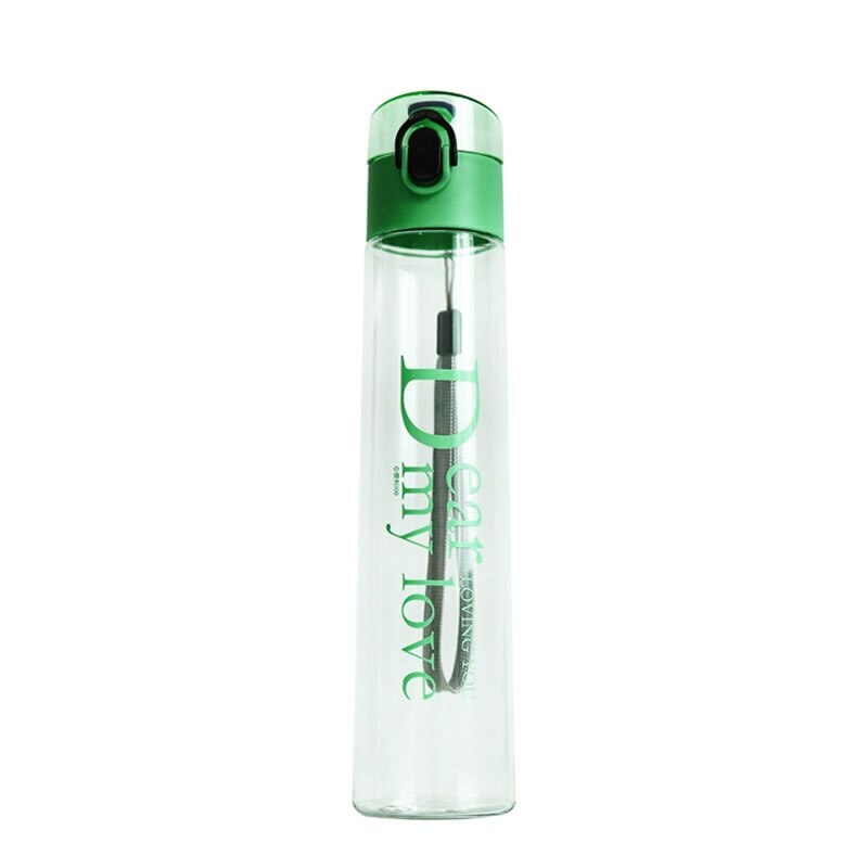 Upspirit 400ml bærbar vandflaske plast lækagesikker drikke kedel kop udendørs sport rejse vandreture protein shaker drinkware: Grøn