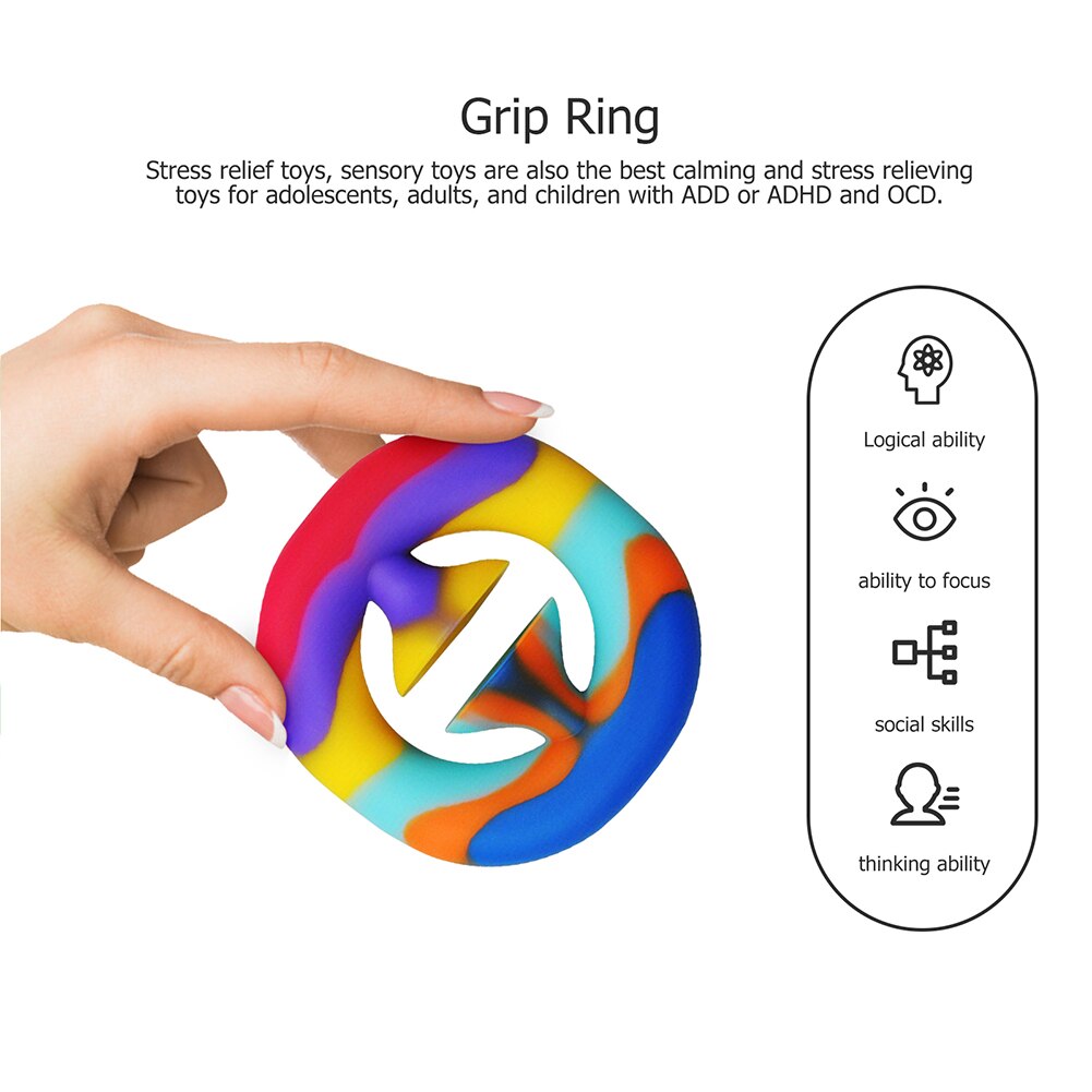 Anti Stress Finger Hand Grip Stress Reliever Fidget Toy Adult Child Simple Dimple Stress Toys Decompression Pop It