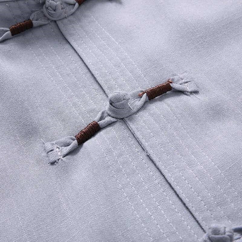 Traditionele Chinese Kleding Set Voor Mannen Volwassen Tai Chi Kung Fu Uniformen Linnen Korte Mouwen Borduren Casual Chinese Kostuums