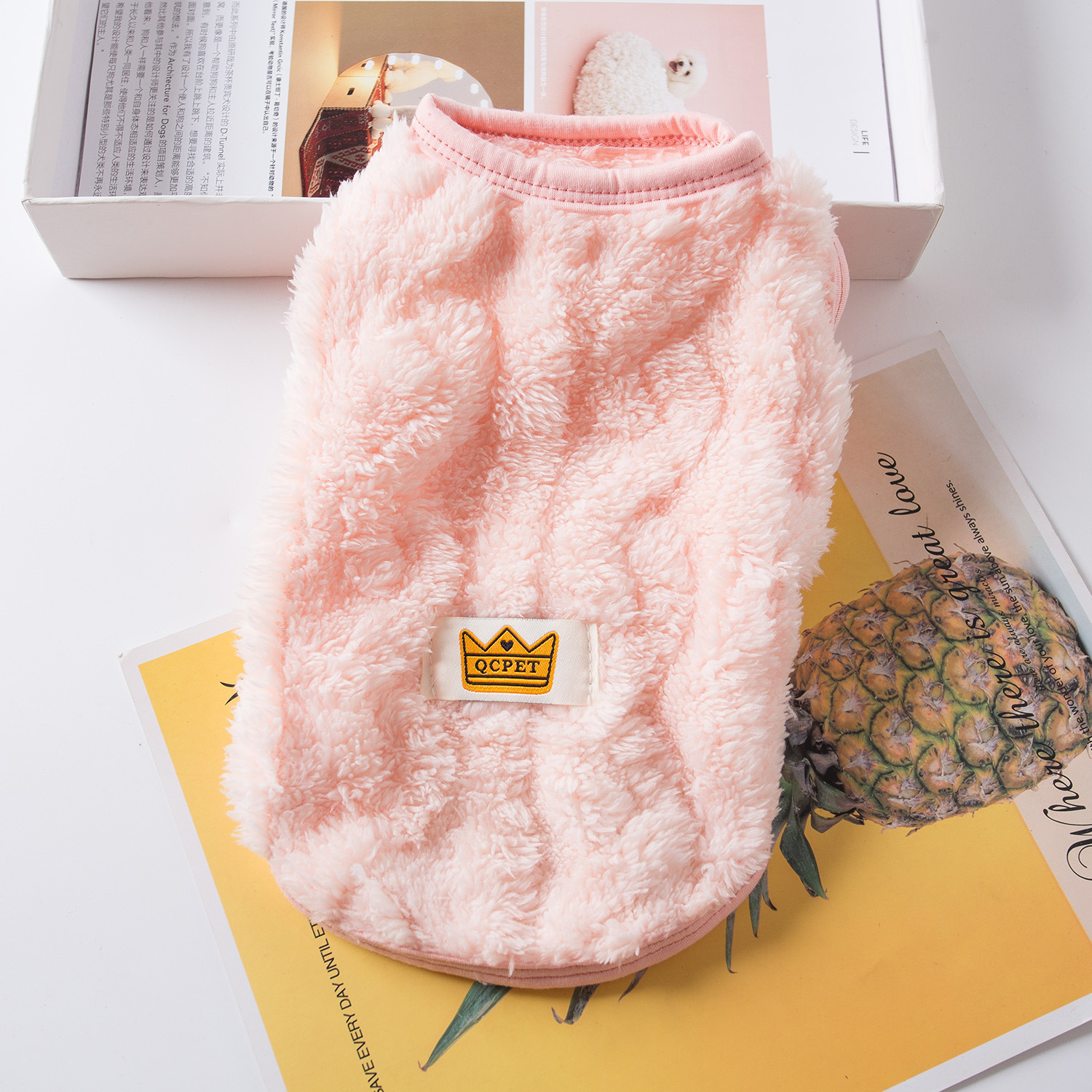 Macio e aconchegante roupas de gato outono inverno quente lã moletom para cães pequenos filhote de cachorro gatinho jaqueta casaco animal estimação sphynx traje camisola: S / Rosa