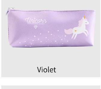 Licorne Kawaii fournitures scolaires, papeterie , jolie boîte à crayons, trousse à crayons, outils scolaires de bureau: Violet