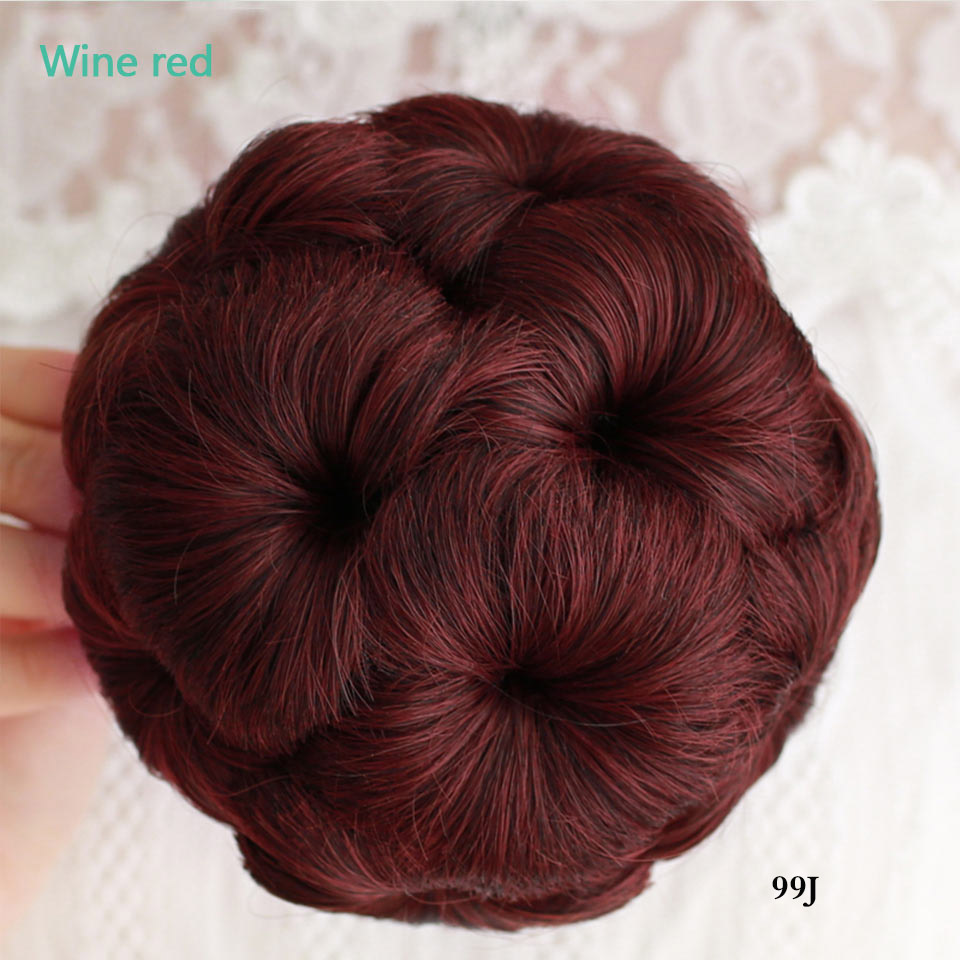 DIFEI Synthetic High Temperature Fiber Chignon Nine flowers Hair Women Curly Chignon Hair Bun Donut Clip In Hairpiece