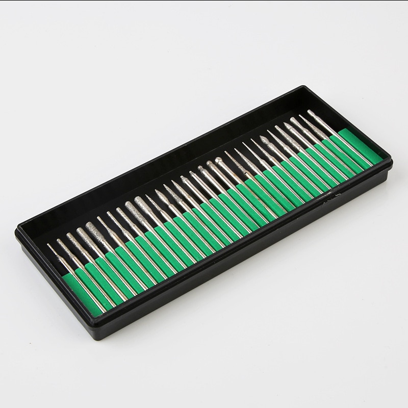 Ewt 30 stuks/set hardmetaal manicure pedicure elektrische nagelkunst zilveren vijl boorset 3/32 vijl schacht nagelkunst gereedschap