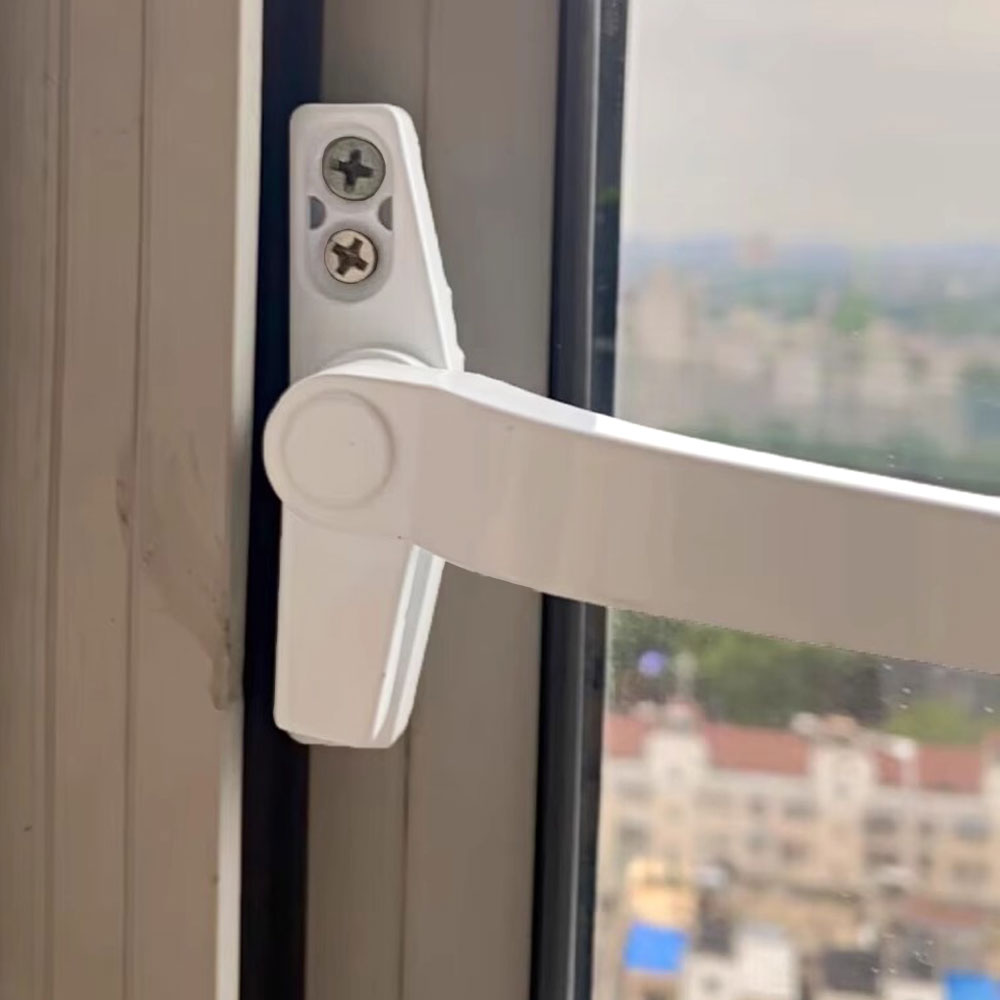 2 stk. venstre højre vindueshåndtag til hjemmebeslag i aluminiumslegering, praktisk montering til husholdningsbrug