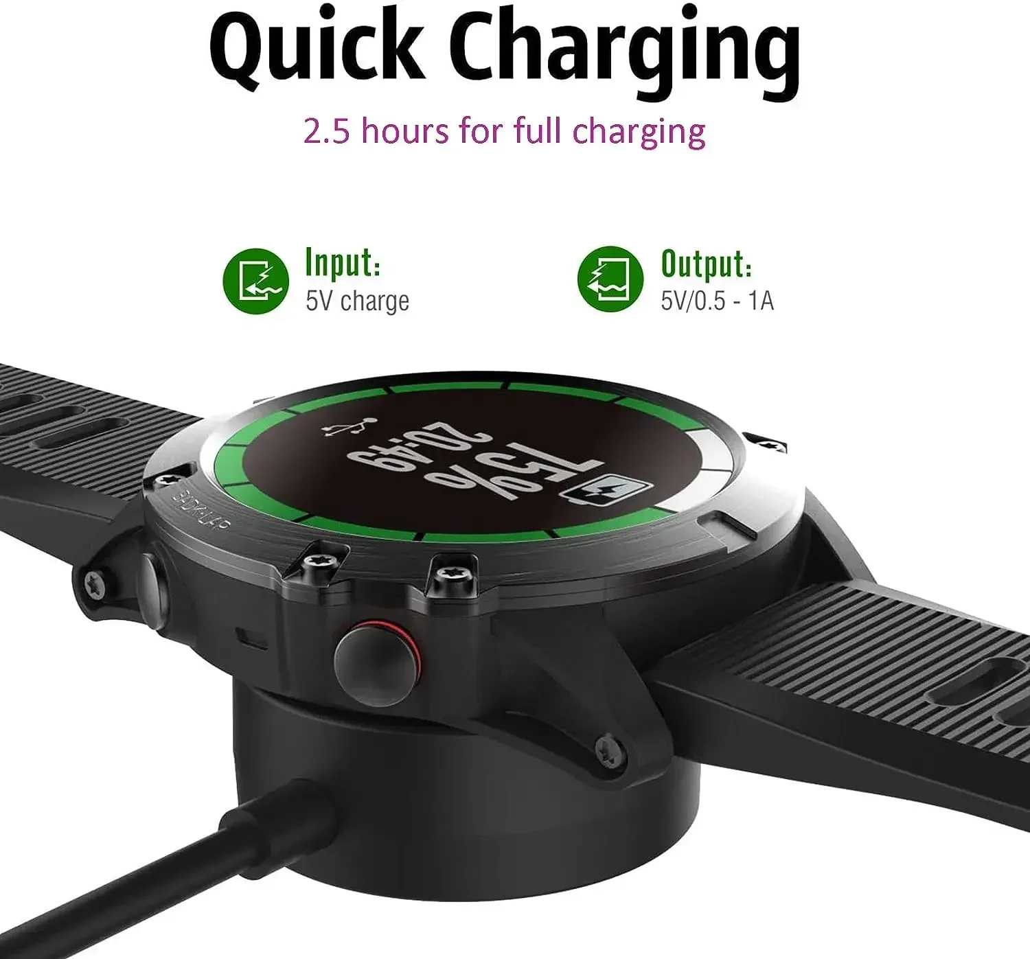 Charger Dock voor Garmin Vivoactive 3 4 4 S/Fenix 5 5 S 5X 6 6 S 6X/Venu 2 2 S Sq USB Oplaadkabel Stand Station Datum Syn
