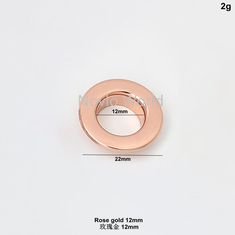 50-100 Stuks Koper Materiaal 6Mm 8Mm 10Mm 12Mm Rose Gold Geduwd grommet Tassen Ingedrukt Ronde Oogjes