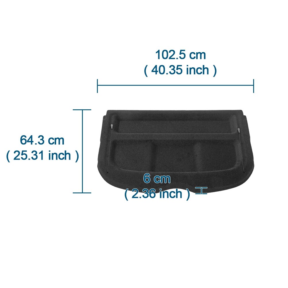 Non-Retractable Cargo Shade Cover Fit For Compatible With Nissan Qashqai Rear Trunk Luggage Black