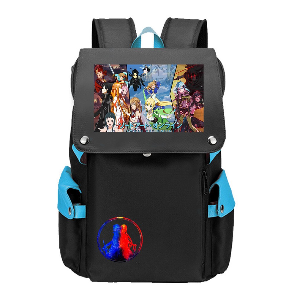 Spada Arte Online Anime Zaino Da Viaggio Del Computer Portatile Grande Bagpack SAO Borse Da Scuola Oxford Ragazze Bookbag Kirito Bandiera Zaino: 2