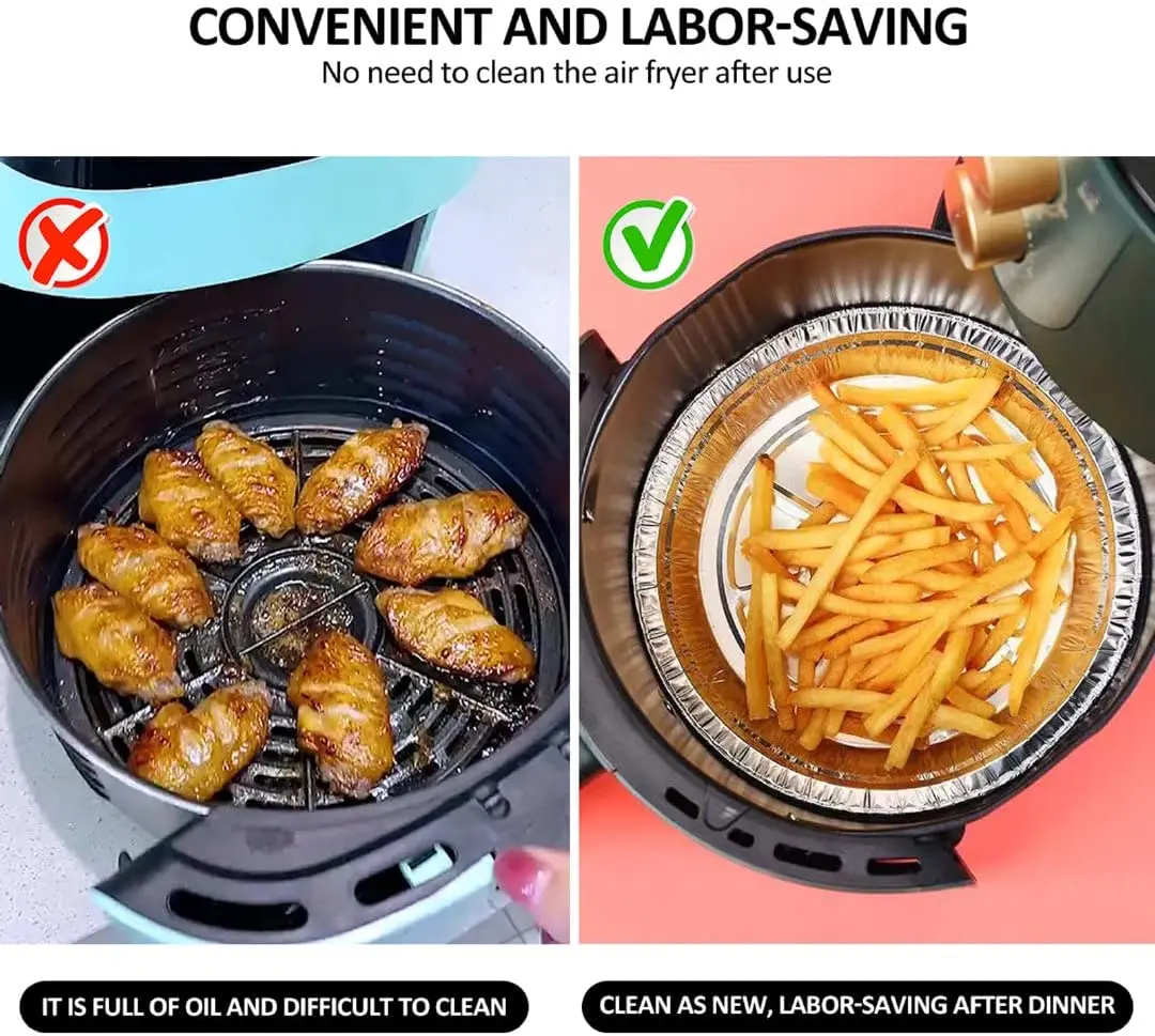 Luft Friteuse Aluminium Folie Pfanne Küche Liefert Lebensmittel Behälter Platz Ofen BBQ Tablett Öl-proof Nicht-stick Küche backen Werkzeuge