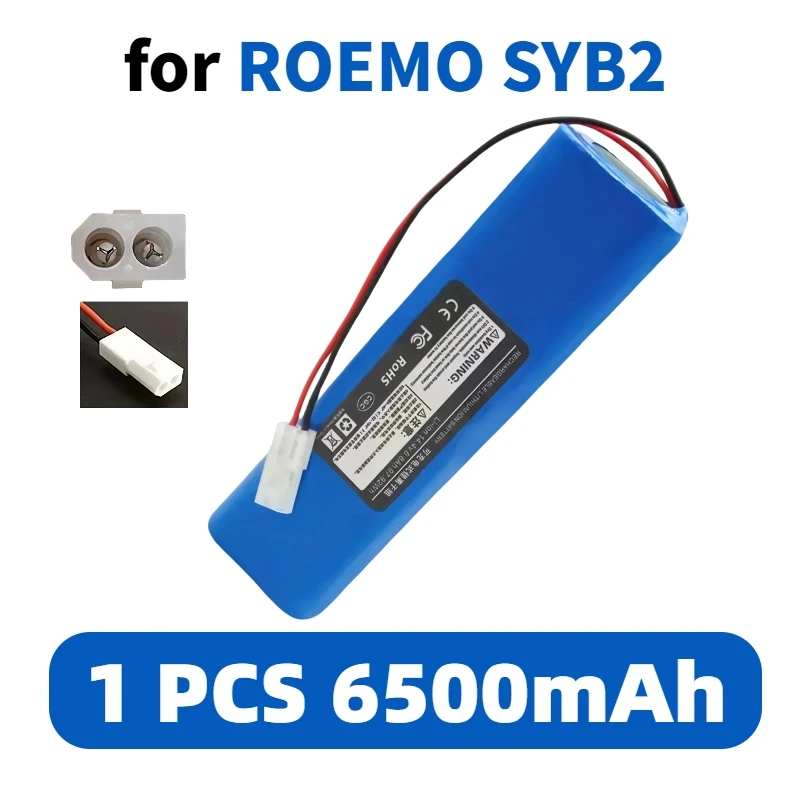 Für ROEMO SYB2 Roboter Staubsauger Original Zubehör Lithium-Batterie Akku Pack 12800mAh.4s2p.14.4v.: Black