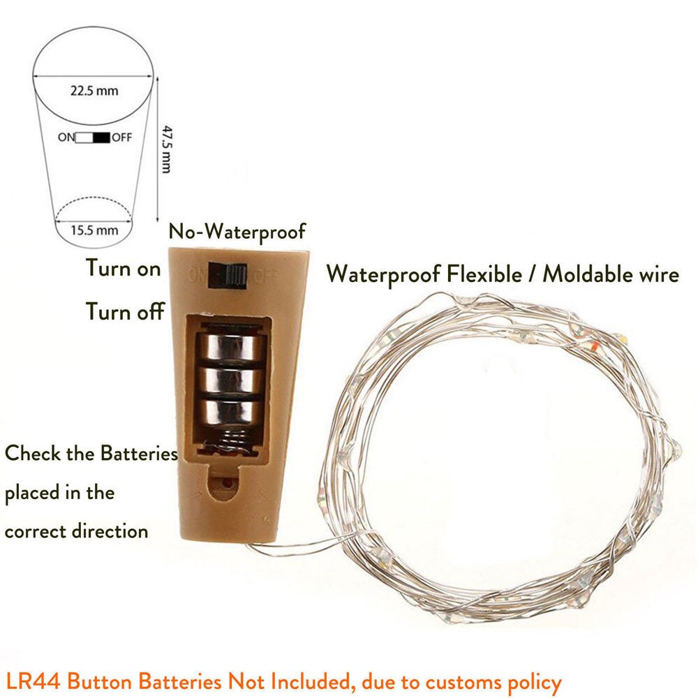 3m vinflasker med kork 30 led flaske lys batteri kork til fest bryllup jul halloween bar indretning varm hvid snor lampe