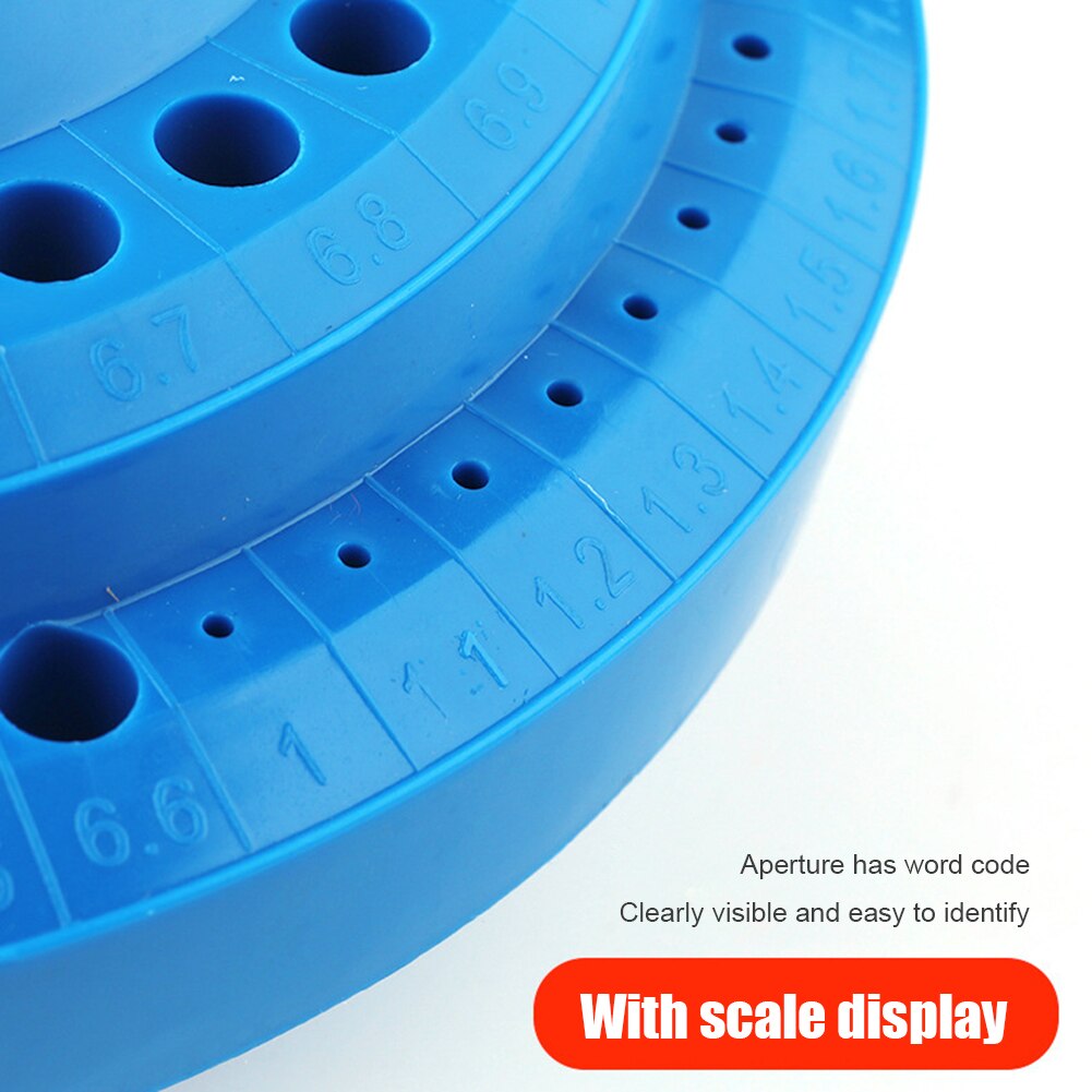 Round Shape Plastic Drill Bit Storage Case Drill Bits Empty Storage Box Stand Blue Hole Bore Organizer Manicure Accessories