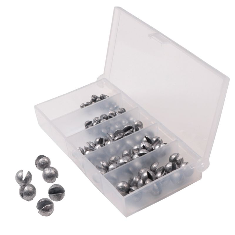 100 stks/doos Open Beet Lood Set Blote Vissen-clip Bijten Ronde Schietlood Extra Visgerei Gear