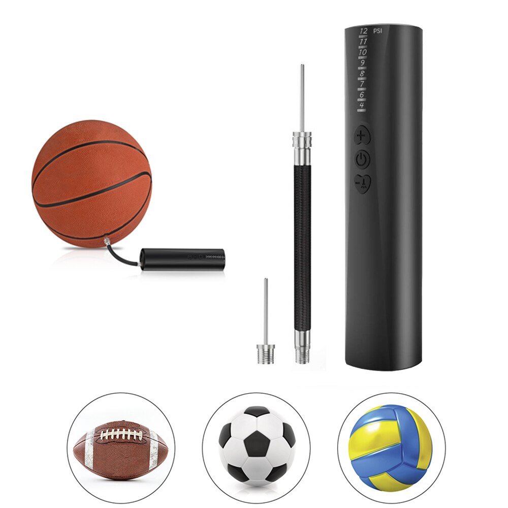 Electric Ball Pump - Portable Low Noise Automatic Inflator with Needle & Nozzle