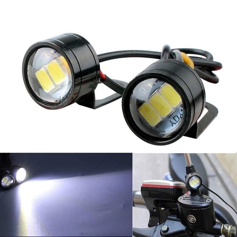 2 pièces moto oeil d'aigle lumière 12V diurne oeil lumière LED inverse sauvegarde stroboscopique Flash aigle lampe