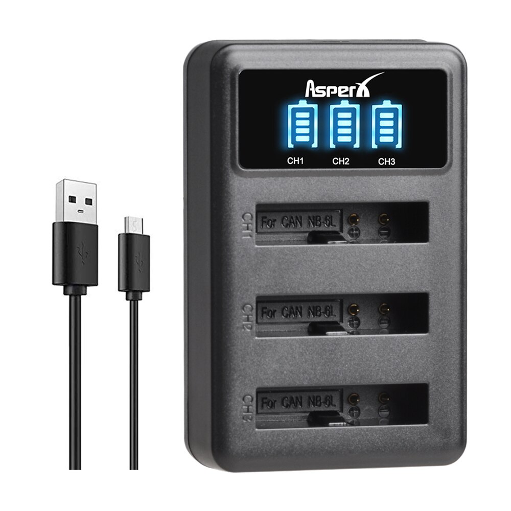 Batterie NB-6L NB 6L NB-6LH 6LH 6 LH, avec chargeur double USB pour Canon IXUS 310 SX240 SX275 SX280 SX510 SX500 HS SX500HS, 4 pièces: 1 Charger