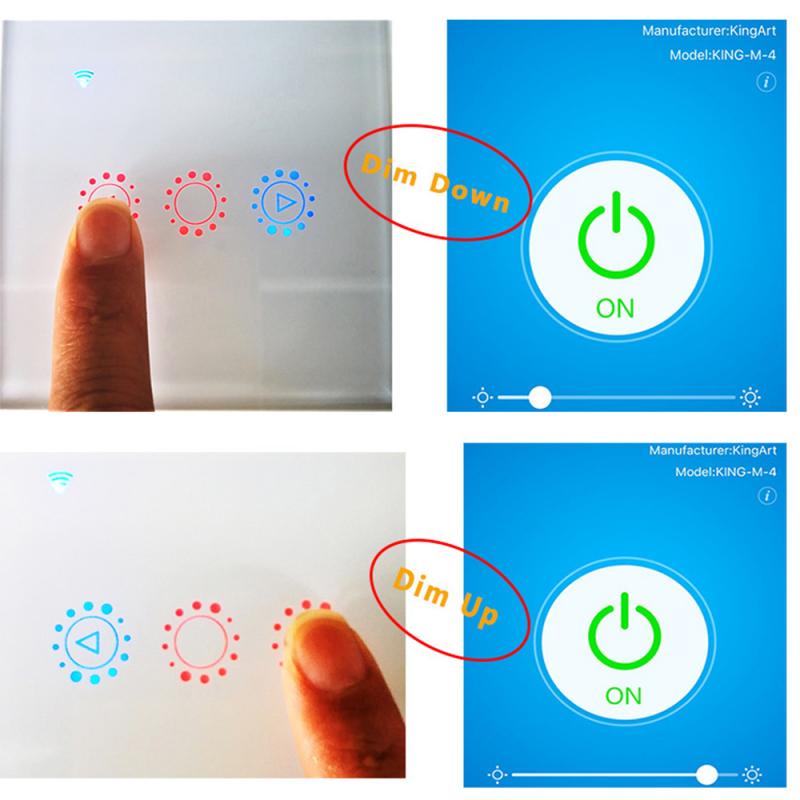 Smart Light Switch Panel Easy To Connect Wifi Dimming Touch Remote Control Timer Switch European Regulations British Regulations