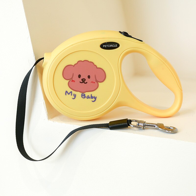 Adjustable Walking Dog Leash Portable Outdoor Pet Training Long Belt Retractable Rope Extendable Traction Accessory dog Belt: Yellow