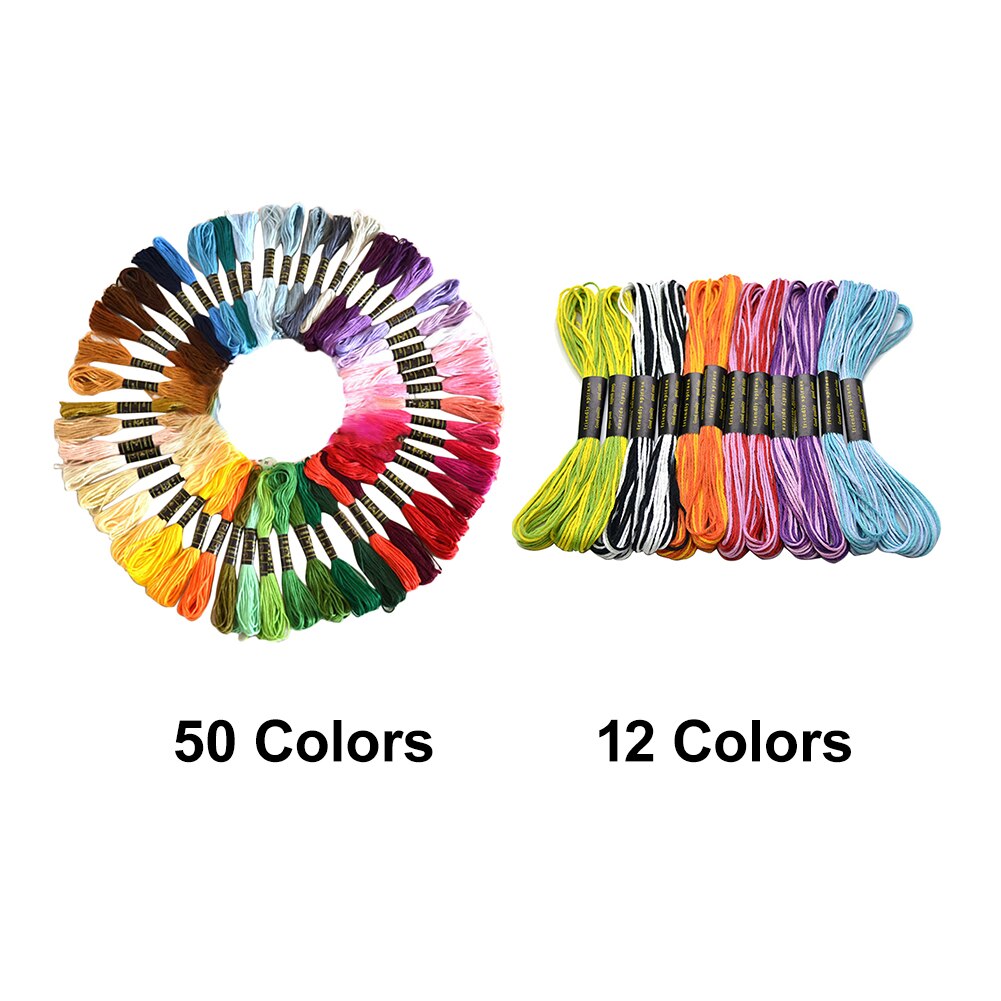 50pcs 12pcs DIY Sewing Embroidery Floss Skein Beginner Cross Stitch Thread Polyester Soft Needlecraft Tailor Household