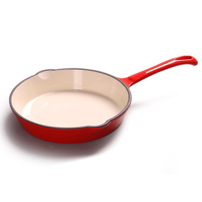 Sartén de hierro fundido con mango largo, sartén de fondo plano, sartén antiadherente, parrilla de carne, olla de cocina
