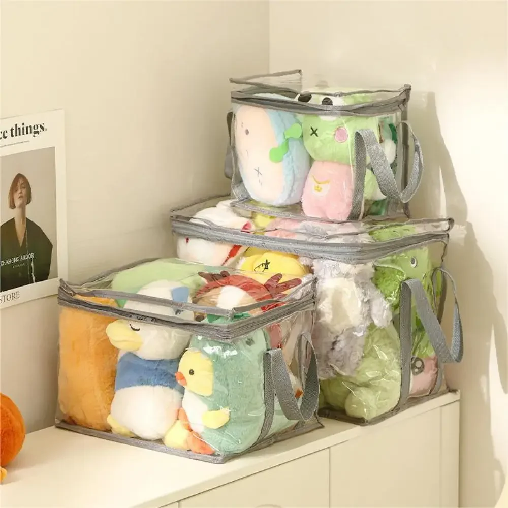 Caja de almacenamiento de juguetes impermeable de PVC, bolsa plegable multifuncional de gran capacidad, bolsa de almacenamiento transparente impermeable a prueba de polvo para el hogar