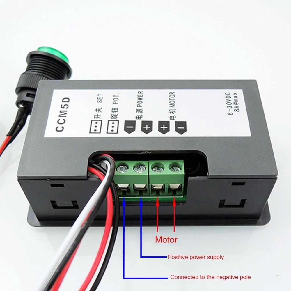Mini Motor PWM Controller DC 6V-30V 8A Digital Display LED 6V 12V 24V 12 Volt V Motors CCM5D Controller Variable Speed Regulator