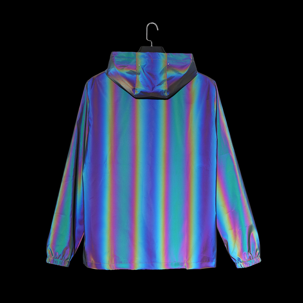 Männer Reflektierende Jacke Farbverlauf Bunte Hüfte-hüpfen Streetwear Nacht Ich bin Freien Mit Kapuze Winddicht Mäntel tanzen Skateboard Kleidung