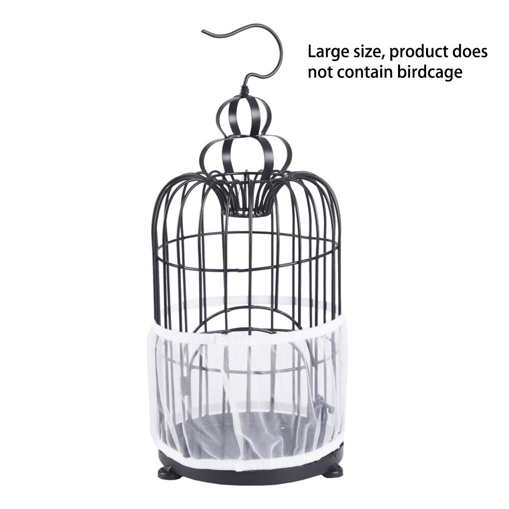 Nylon Mesh Bird Cage Cover Shell Skirt Net Easy Cleaning Seed Catcher Guard Bird Cage Accessories Airy Mesh Parrot Bird Cage Net: L