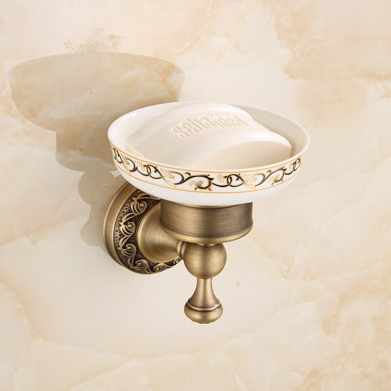 700Brass Soap Dish, Bathroom Shower Soap Holder, Vanity Wire Storage Basket, Wall Mount / Free Standing, Antique Brass Color