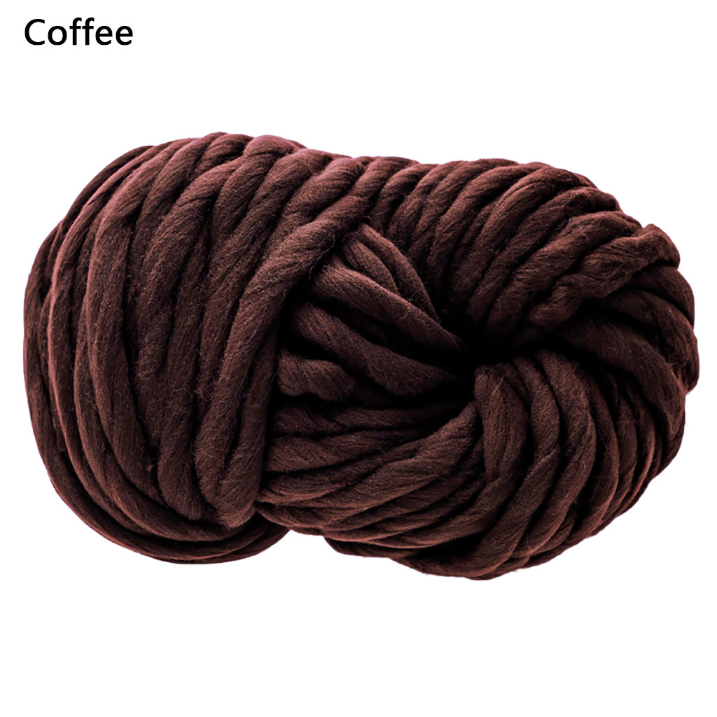Super volumoso braço tricô lã roving malha cobertor chunky fio de lã super grosso para tricô diy crochê tapete chapéus: Coffee
