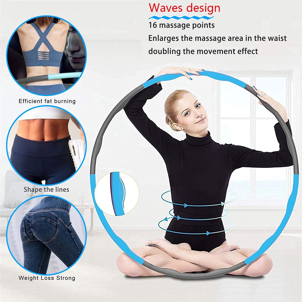 Weighted Exercise Hoop Portable Exercise Fitness Removable 8 Sections Splicing Hoop For Adults Kids Gym Equipment Waist Trainer