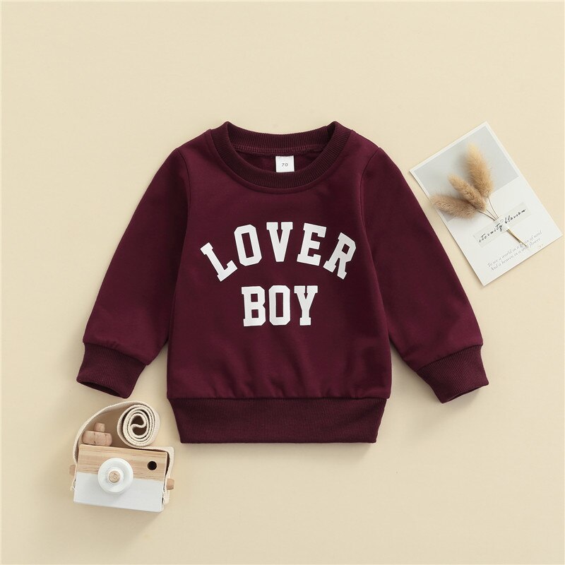 0-36m Baby Boys Spring Fall Sweatshirt Tops Toddlers Leisure Style Letter Printing Long Sleeve Sports Sweatshirts For Boys