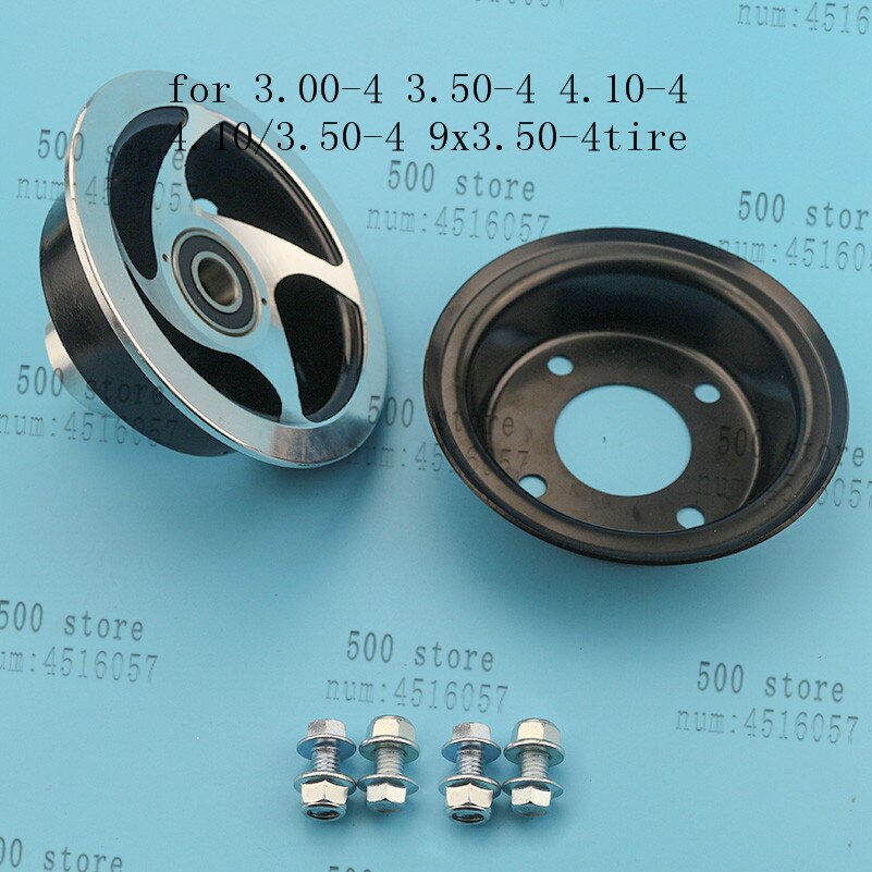 Electric Scooter 3.00-4 3.50-4 4.10-4 4.10/3.50-4 9x3.50-4&#39;&#39; wheel rim 4 inch alloy 6202 bearing hub fit MiNi Moto ATV Go Kart