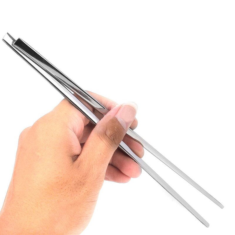 Palillos planos de Metal de estilo chino, conjunto de comida antideslizante, palillos con cuchara reutilizable de acero B1A5