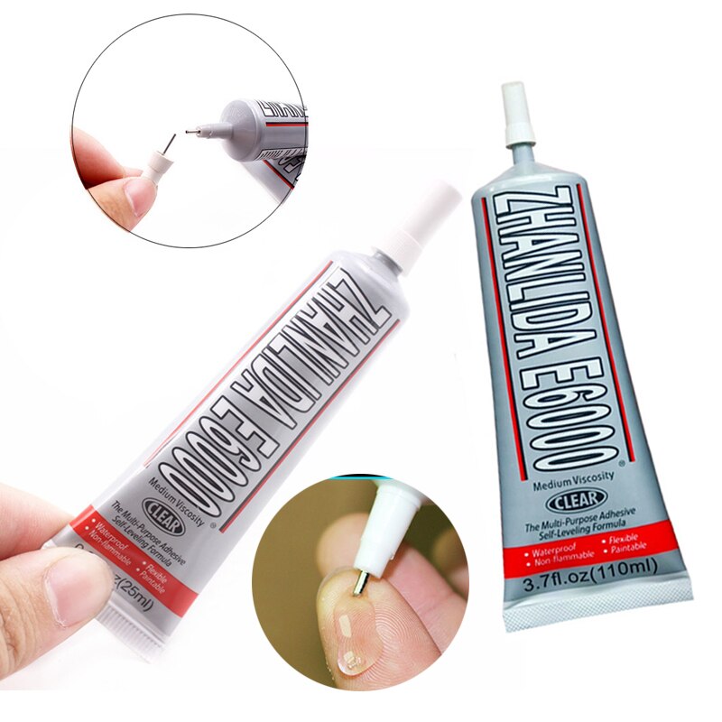 Colle E6000 15ml / 25ml / 50ml pour bricolage, strass en cristal, aiguilles d&#39;outils artisanaux, adhésif époxy puissant, Hotfix pour outil de bijoux