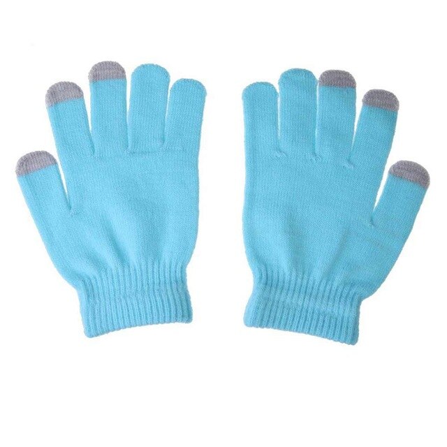 Valink Unisex Winter Warm Capacitive Knit Gloves Hand Warmer for Touch Screen Smart Phone Female Gloves: blue