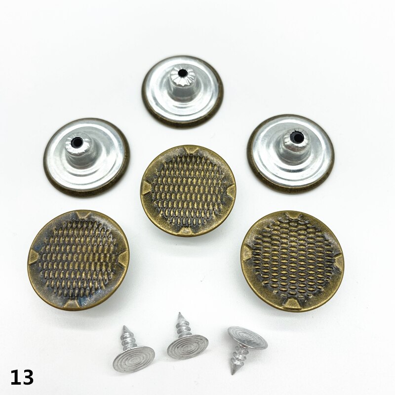 20 piezas 20mm bronce de botón de Metal para pantalones Shank botón para prendas de vestir pantalones ropa de costura Accseeories hecho a mano # Ro