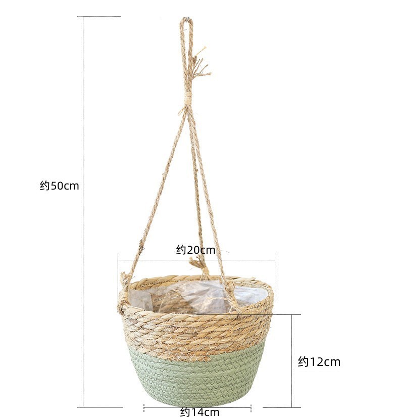 Tuin Hangende Plantenbak Macrame Plant Opbergmand Jute Touw Geweven Binnen Buiten Bloempot Houder Plantenhangers Home Decor