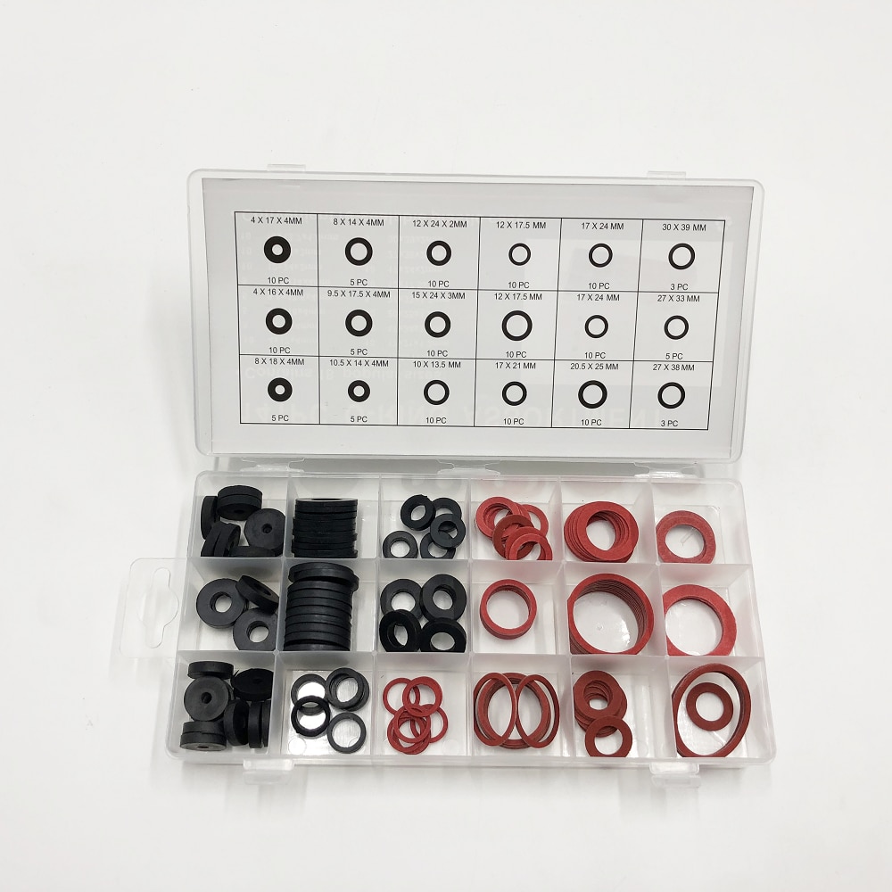 141pc Wasserhahn Dichtung Scheibe Wasser Versiegelung Gummi Faser Klingerith O Ring Sortiment